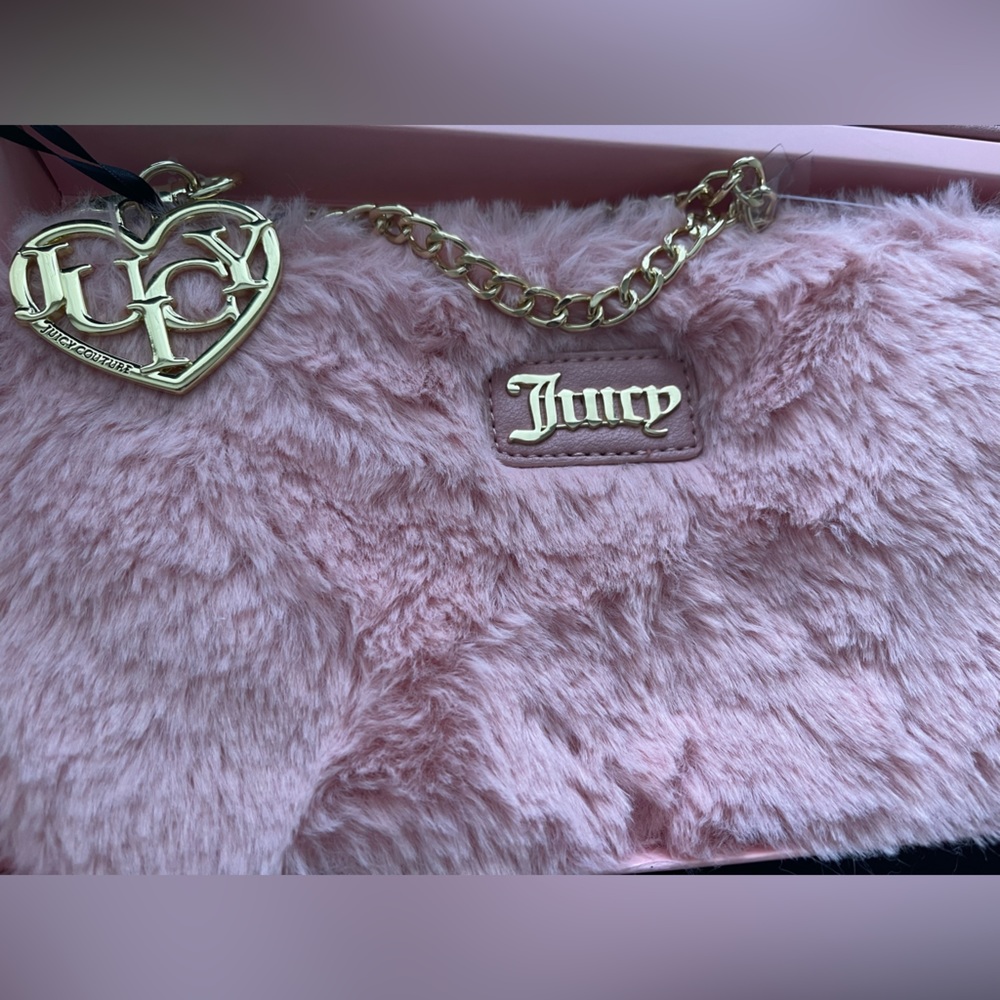 Juicy couture Pink fur wristlet & wallet